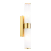 Lars 2 Light Bathroom Wall Light Brushed Gold and White Frosted Acrylic IP44