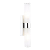 Lars 2 Light Bathroom Wall Light Polished Chrome and White Frosted Acrylic IP44