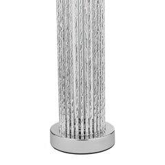 Lazio Table Lamp Polished Chrome Silver Rod With Faux Silk Shade