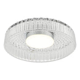 Leena Flush Polished Chrome and Ribbed Glass LED