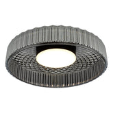 Leena Flush Satin Black and Ribbed Glass LED