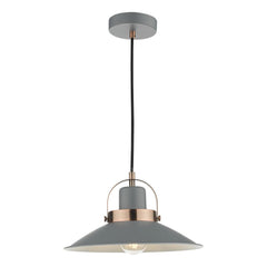 Liden 1 Light Single Pendant Graphite Copper dar lighting
