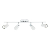 Loft 4 Light Bar Spotlight Matt White Polished Chrome