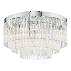 Logan 5 Light Flush Polished Chrome Clear Glass