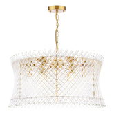 Loire 6 Light Pendant Natural Brass and Glass