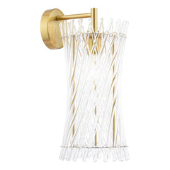 Loire Wall Light Natural Brass and Glass