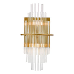 Lukas 2 Light Wall Light Antique Gold Glass