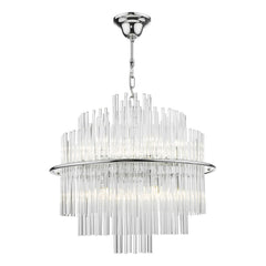 Lukas 13 Light Pendant Polished Chrome Glass