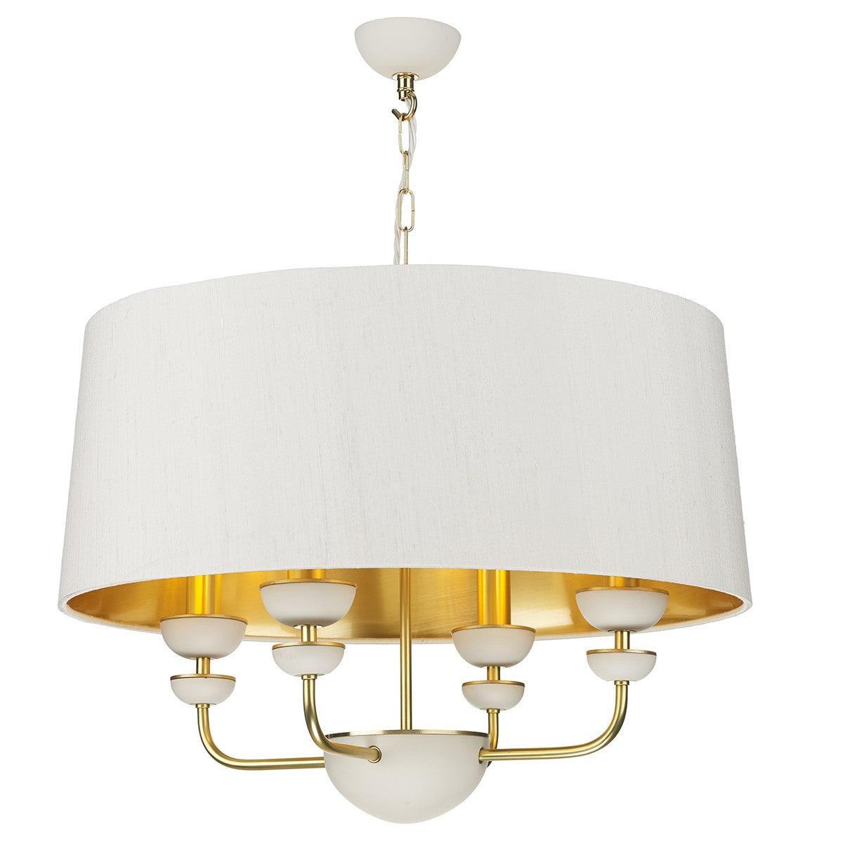 Lunar 4 light Chandelier Drum shade LUN0494 - The Light Company