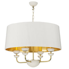 Lunar 4 light Chandelier Drum shade LUN0494 - The Light Company