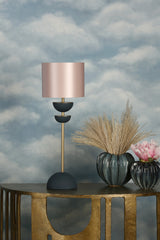 David Hunt Lighting Lunar Table Lamp Smoke Blue Antique Brass