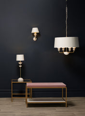 Lunar 4 light Chandelier Drum shade LUN0494 - The Light Company