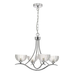Lurleen 4lt Pendant Polished Chrome & Glass