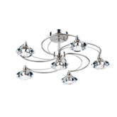 Luther 6 Light Semi Flush Satin Chrome Crystal