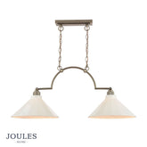 Joules Lynton 2 Light Pendant Satin Bronze and Cream