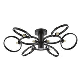 Lynette 9 Light Semi-Flush Satin Black Fitting Only