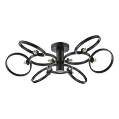 Lynette 9 Light Semi-Flush Satin Black Fitting Only