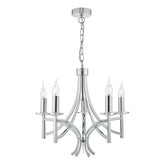 Lyon 5lt Pendant Polished Chrome & Crystal