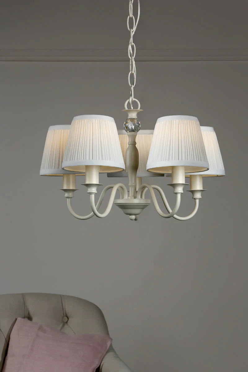 Laura Ashley Ellis 5 Light Ivory With Shades