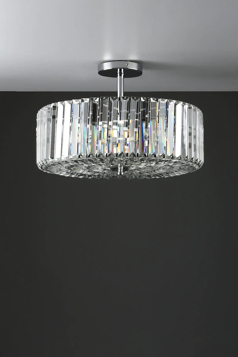 Laura Ashley Fernhurst 4 Light Flush Polished Chrome And Crystal dining room lights