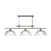 Mabel 3 Light Bar Pendant Antique Brass with Clear Glass