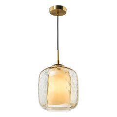 Majella Pendant Aged Brass and Champagne Glass