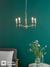 English Heritage Marble Hill 5 Light Armed Pendant Aged Brass Fitting Only