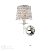 English Heritage Marble Hill Wall Light Polished Nickel with Shade