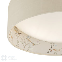 English Heritage Marble Hill 2 Light Flush Taupe and Multi Coloured