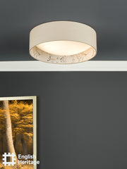English Heritage Marble Hill 2 Light Flush Taupe and Multi Coloured