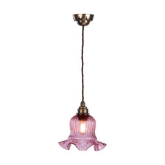 Mia Single Pendant Bronze with Azalea Glass