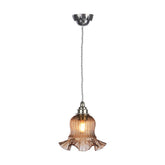 Mia Single Pendant Pewter with Tobacco Glass