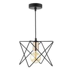Midi 1 Lt Pendant Matt Black and Copper MID0122