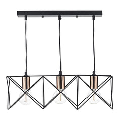 Midi 3 Lt Pendant Matt Black and Copper MID0322
