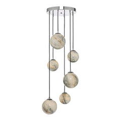 Mikara 6 lt Cluster with Marble Effect Glass Dar Lighting MIK0650
