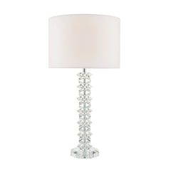 Mina Table Lamp Polished Chrome & Crystal With Shade