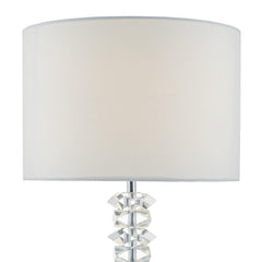 Mina Table Lamp Polished Chrome & Crystal With Shade