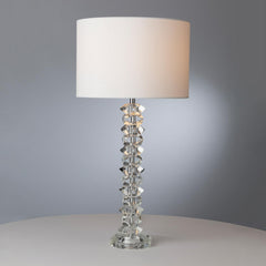 Mina Table Lamp Polished Chrome & Crystal With Shade