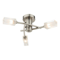 Morgan 3 Light Semi Flush Satin Chrome
