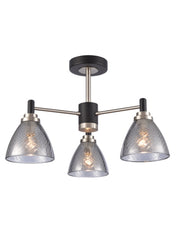 Metro 3lt semi flush fitting matt black and satin nickel