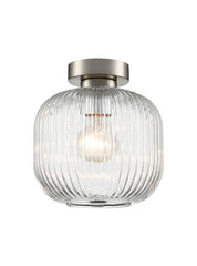 Mezcla Flush Fitting satin nickel with clear glass
