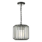 Naeva Pendant Satin Black & Crystal