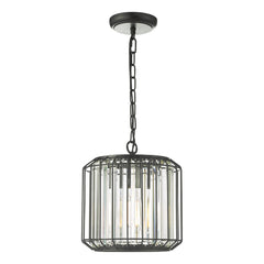 Naeva Pendant Satin Black & Crystal