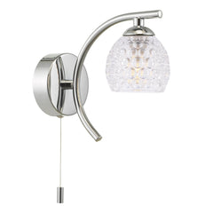 Nakita Wall Light Polished Chrome With Dimpled Open Glass