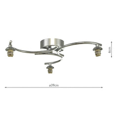 Nakita 3 Light Semi Flush Polished Chrome Frame Only