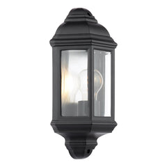 Nelson Outdoor Wall Light Matt Black and Glass IP44