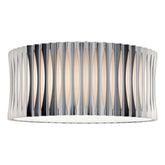Netra 3 Light Flush Satin Bronze and Ivory