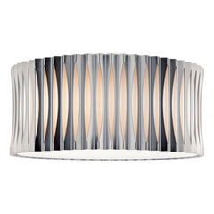 Netra 3 Light Flush Satin Bronze and Ivory