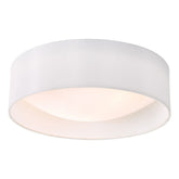 Nysa 2 Light Flush White Faux Silk 40cm