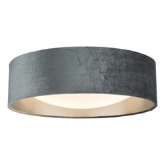 Nysa 2 Light Flush Velvet Grey 40cm